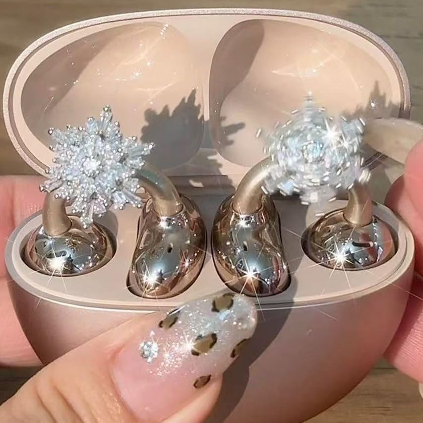 Elevate Your Earbuds with a Chic Silver Rhinestone Bow Clip-On Accessory – Customizable DIY Earbud Decor for Fashion-Forward Audio Enthusiasts – Perfect for Daily Use & Special Events