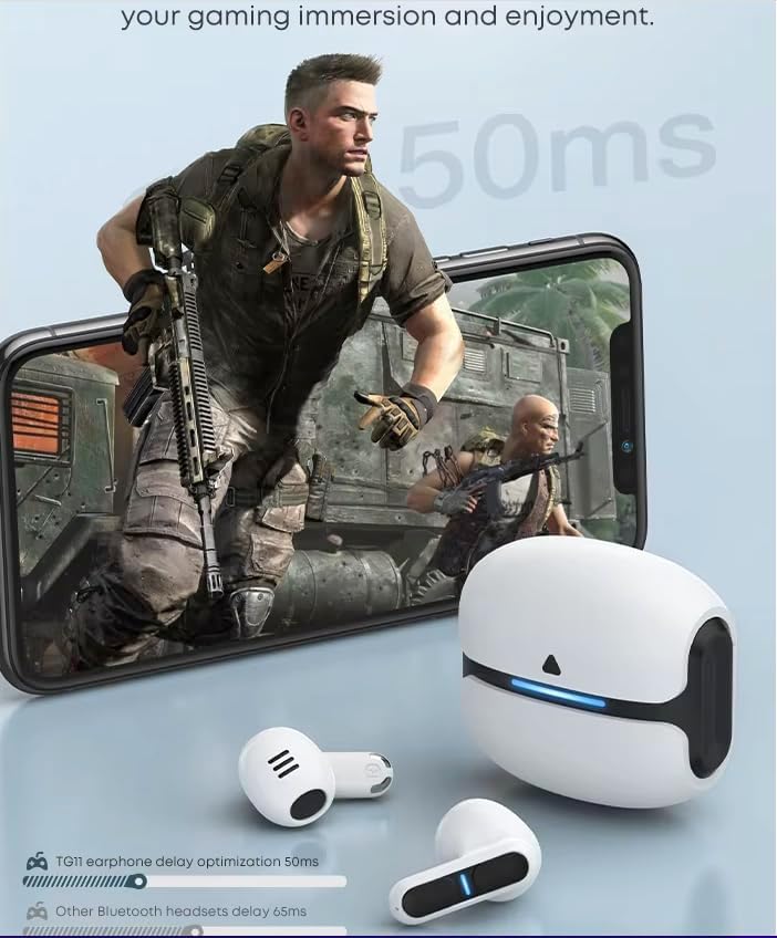 Premium Waterproof Wireless Bluetooth Earbuds with Enhanced Bass – 36-Hour Playtime for Uninterrupted Gaming and Fitness – Ergonomic Comfort for Daily Use – Seamless Compatibility with All Devices – Ideal for Sports, Workouts, and Music Lovers – Sleek White Design