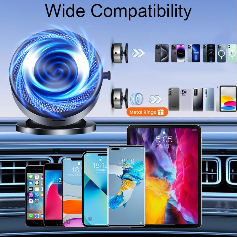 Revolutionary 360° Magnetic Phone Holder with Electric Suction Cup – Ultimate Versatile Mount for Cars, Gyms, and Bathrooms – Effortless Compatibility with Mag Safe i Phones and Android Devices – Experience Unmatched Stability and Hands-Free Convenience on Smooth Surfaces