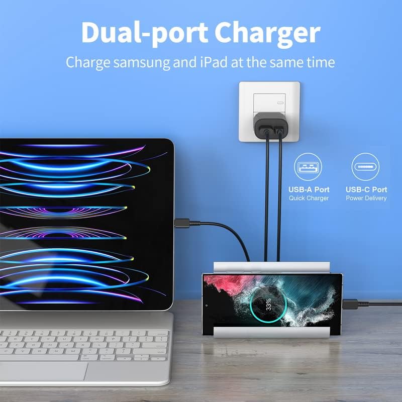 Rapid Charge Duo: 25 W Type C Fast Charger 2-Pack for Samsung Galaxy Devices – Ultra-Fast USB C Wall Adapters with Dual Port Efficiency and Advanced Safety Features for Home, Office, and Travel Use