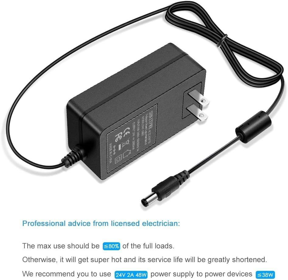 Reliable 24 V 2 A AC to DC Power Supply Adapter – Universal 100-240 V Input for LED Light Strips, 3 D Printers, and CCTV Systems – Enhanced Safety Features and Compact Design for Optimal Device Performance