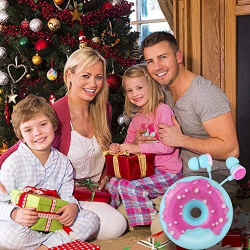 Qear Fun Donut Earbuds for Kids – Adorable Wired Earbuds with Microphone & Stylish Storage Case | Perfect Gift for School Girls and Boys | Enhanced Sound Quality & Volume-Limiting Safety Features | Tangle-Free Design for Music & Gaming Enthusiasts