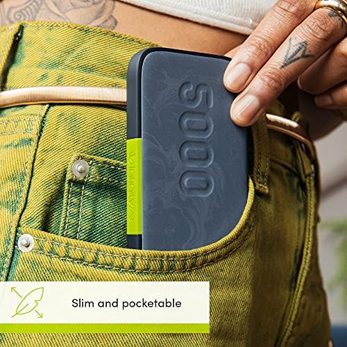 Ultra-Sleek Instant Go 5000 Wireless Power Bank – 5000 m Ah Fast Charging Portable Charger with Qi Compatibility for Effortless Device Power-Up – Elegant Black Design for On-the-Go Lifestyle