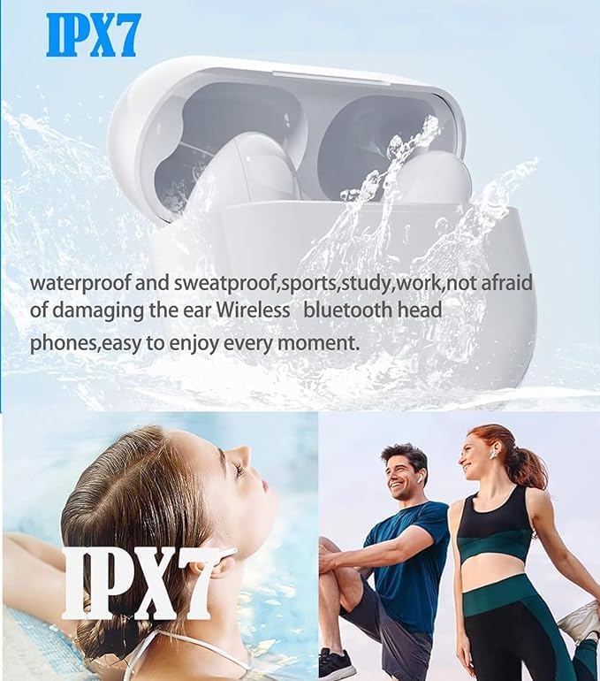 Unleash Exceptional Sound Quality with Advanced True Wireless Earbuds – Engineered with Bluetooth 5.3 for Flawless Connectivity, IPX7 Waterproof Protection for Active Lifestyles, Cutting-Edge Noise Cancellation for Crystal Clear Calls, and an Unmatched 40-Hour Battery Life – Ideal for Audiophiles and Fitness Enthusiasts Seeking Ultimate Listening Freedom – Effortless Auto Pairing Compatible with i Phone and Other Devices