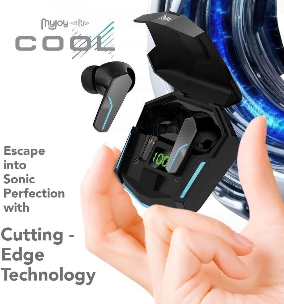 Revolutionize Your Gaming with My Joy Cool Wireless Earbuds – Premium Bluetooth Earphones Featuring Advanced Active Noise Cancelling, Ergonomic Comfort for Long Sessions, Enhanced Sound Quality, and Unmatched Battery Life in Sleek Black Design for Gamers Seeking the Ultimate Audio Experience