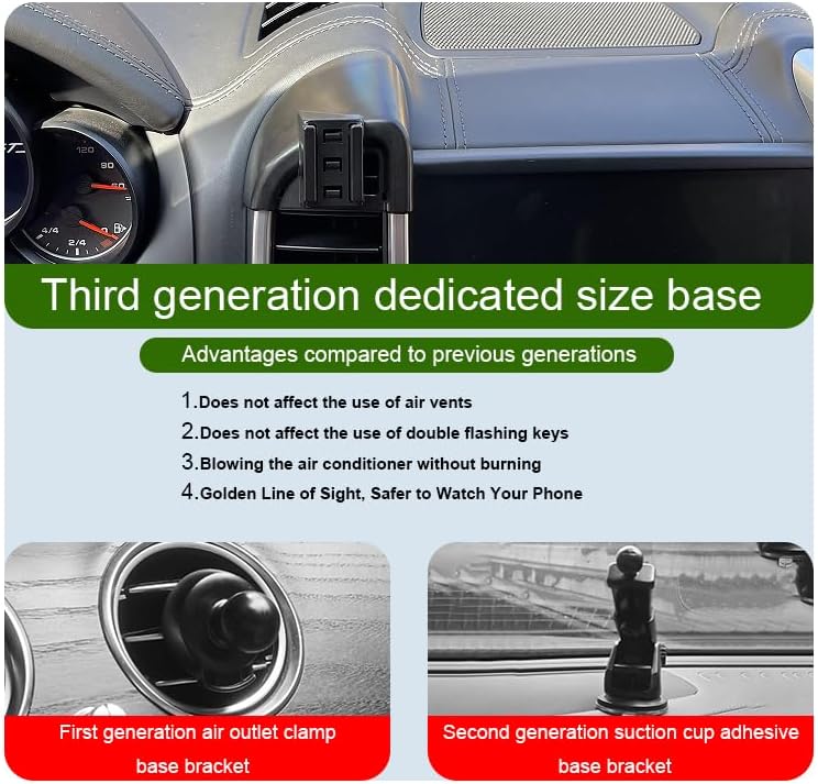 Car Phone Holder for Porsche Cayenne Auto Accessories [Only for 2024-2025 Cayenne/Cayenne Coupe] [Auto Lock Hands Free Cell Phone Mount Car fits for iPhone & All Smartphones] – Enhanced Compatibility and Speed