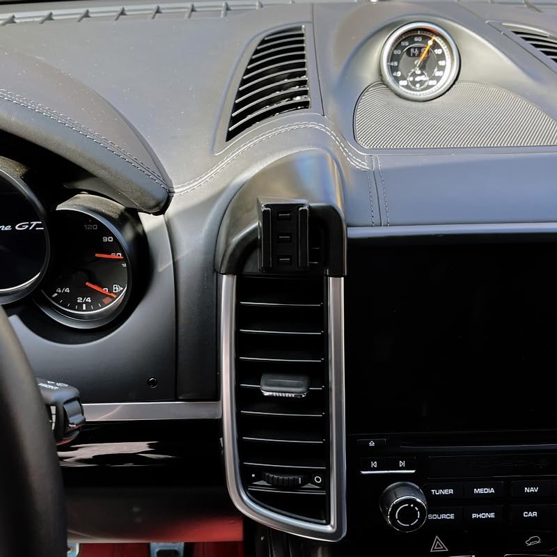 Sleek and Secure Car Phone Mount for 2016-2017 Porsche Cayenne – Effortless Vent Installation & Adjustable Angles for Ultimate Driving Convenience – Premium Accessory for All Smartphone Models, Enhancing Aesthetic Appeal and Safety