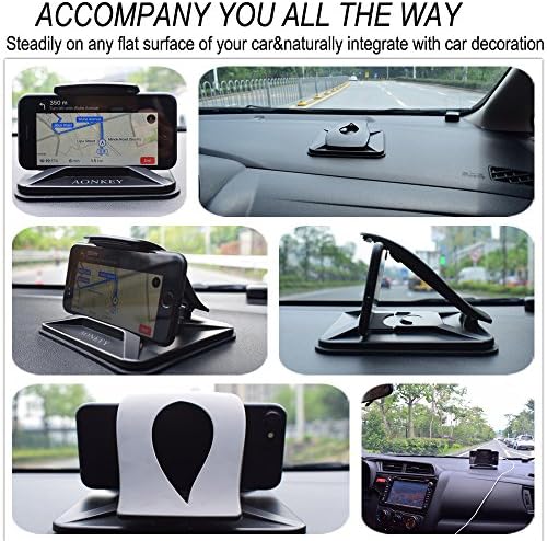 AONKEY Universal Car Phone Holder: Anti-Slip Dashboard Mount for All Smartphones – Secure GPS Access & Quick One-Handed Operation, 360-Degree Rotation for Optimal Viewing – Perfect for i Phone XR/XS Max, Galaxy S10/S9 Plus, Pixel 3 XL & More – Elevate Driving Safety & Convenience