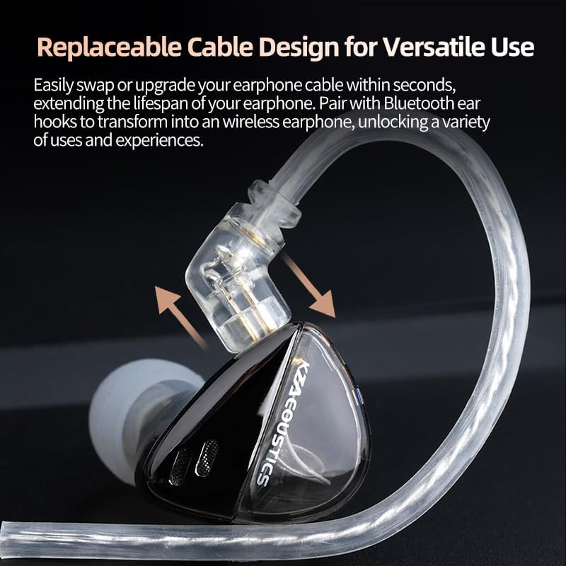 KZ Libra Hi-Fi In-Ear Headphones – Customizable Detachable Cable for Audiophiles Seeking Superior Sound – Enhanced Heavy Bass Earbuds with Ultra-Wide Frequency Response – Ergonomic Comfort Design for All-Day Listening – Multi-Device Compatible for Optimal Audio Flexibility – Transform Your Music Journey with Exceptional Clarity and Dynamic Range