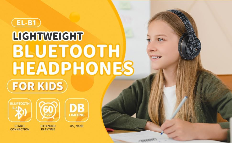 Ultimate Comfort Wireless Bluetooth Headphones for Kids – Ergonomic Over-Ear Design with Soft Protein Cushions for Unmatched Listening Pleasure – Perfect for Gaming, Music, and Active Lifestyles – Sleek Black and White Aesthetic for Ages 3 to 21 – Lightweight and Durable for Long-Term Use – Ideal Wireless Sports Headset with Extended Battery Life for Endless Enjoyment