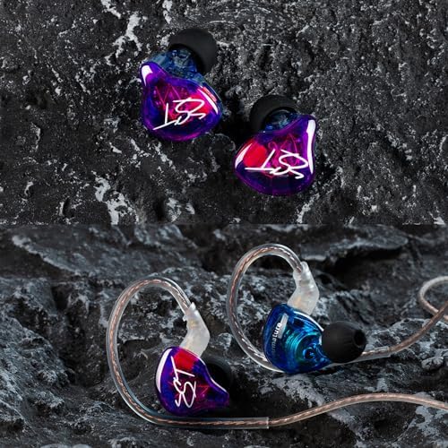YINYOO KZ ZST Colorful Hybrid In-Ear Earphones – 1 BA + 1 DD Hi-Fi Wired Gaming Headset with Noise Isolation for Superior Audio Clarity – Stylish, Ergonomic Design for Enhanced Comfort and Compatibility