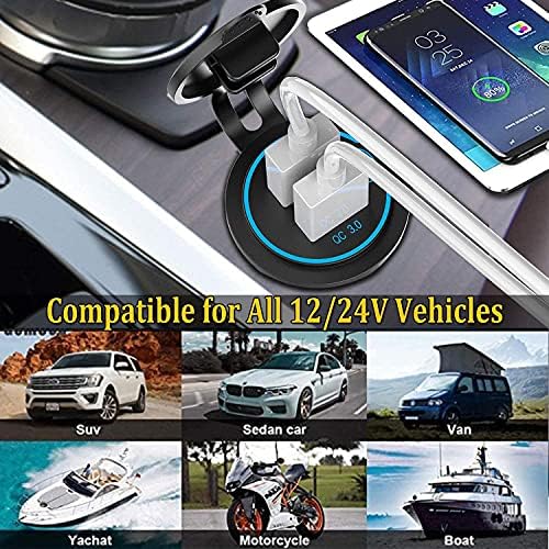 Ultimate 83 W 12 V USB Outlet Laptop Charger – Dual Fast Charge 65 W USB-C PD3.0 & 18 W QC3.0 Ports – Waterproof Multi-Car Socket with Energy-Saving Power Switch – Ideal for Cars, Boats, RVs, Trucks, and More – Unmatched Compatibility & Speed for All Devices