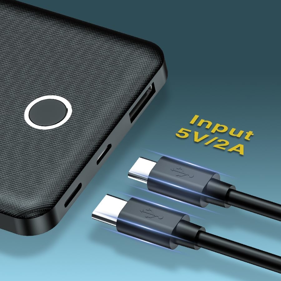 Compact 6000 m Ah Portable Power Bank with Built-in Cable – Lightweight Fast Charging External Battery for i Phone and Android – Ultimate Travel Companion for On-the-Go Charging Efficiency