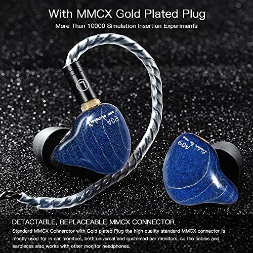 Premium Hi-Fi Dual Driver In-Ear Monitor Earbuds with Detachable Cable – Noise-Canceling Headset for Musicians, Singers & Audiophiles | Elegant Wood Grain Design for Superior Sound Isolation and Versatile Compatibility