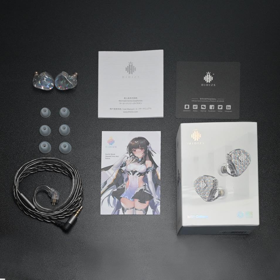 MS1-Galaxy High-Performance Gaming Earbuds with Dual Magnetic Drivers – Wired In-Ear Monitors Featuring 3.5 mm Compatibility, Inline Control, and Durable 0.78 mm 2 Pin Cable – Transparent Design for Enhanced Aesthetics and Audio Clarity