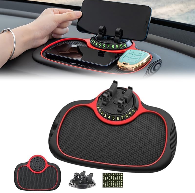 Revolutionary Non-Slip Car Dashboard Mat – Versatile Universal Phone Holder in Elegant Red – Ultimate Device Safety & Accessibility for Smartphones, Keys, and Essentials – Lightweight, Hassle-Free Installation & Maintenance – Enhance Your Driving Experience with This Premium Auto Accessory