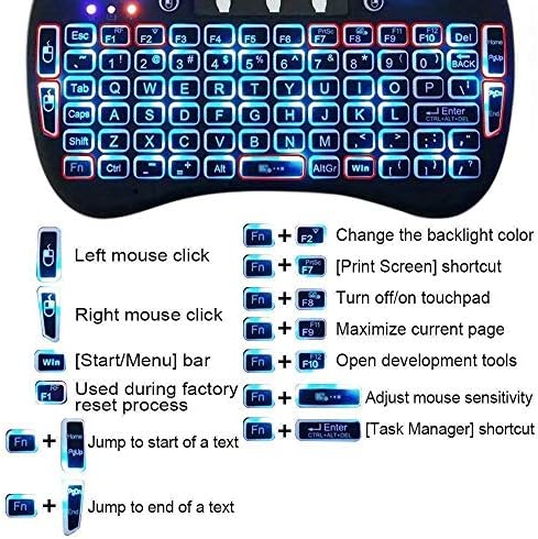 RAXXIO i8 Mini Wireless Keyboard with Touchpad – Portable 2.4 GHz LED-Backlit Handheld Keyboard for Effortless Control of Smart TVs, PCs, and Gaming Consoles – Rechargeable Battery for Ultimate Convenience and Compatibility with Android, Linux, Raspberry Pi, and More