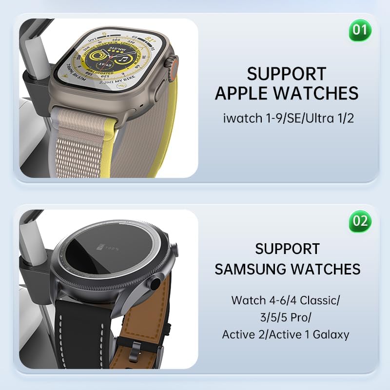 Versatile 3-in-1 Wireless Charging Station for Apple Devices – Fast 15 W Magnetic Charger for i Phone 15/14/13, Apple Watch & Air Pods – Travel-Friendly Dock with Enhanced Compatibility & Safety Features – Sleek White Design for Home or Office Use