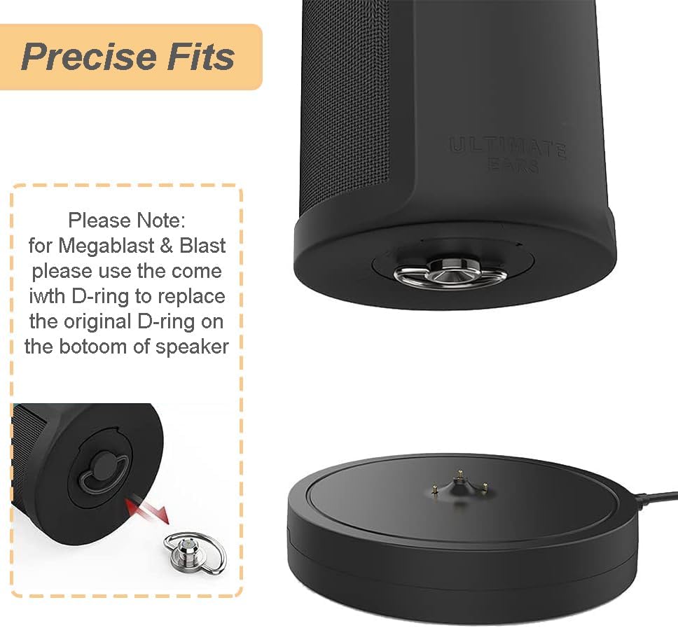 Ultimate Ears Premium Charging Station for Boom 3, Megaboom 3, Blast & Megablast – Fast Power Dock with 5.5 ft USB Cable for Seamless Charging and Stylish Organization – Durable Cradle for Enhanced Speaker Performance and Travel Convenience