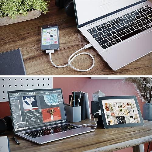 Upgrade Your Apple Connectivity with 30-Pin to USB-C Adapter Cable – 3 ft Durable Data Transfer & Charging Solution for i Phone, i Pad, i Pod – High-Speed Syncing & Sleek White Design for Enhanced Performance