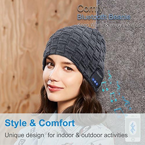 Bluetooth Beanie with Washable Wireless Headphones – Ultimate Outdoor Gear Featuring Bluetooth 5.0 for Crystal Clear Sound and Hands-Free Calls, Perfect for Hiking, Jogging, and Chill Days Outdoors