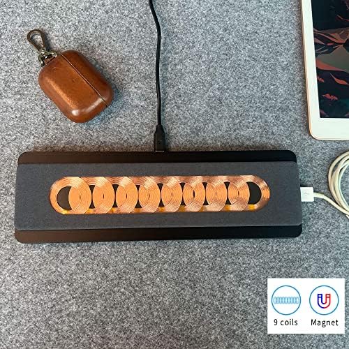 9-Coil Aluminum Alloy Fast Wireless Charger Pad (X9-Suede) – Premium Quality, Enhanced Efficiency for Qi-Compatible Devices