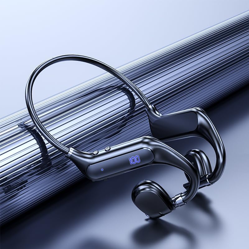 Elevate Your Active Lifestyle with Cutting-Edge Bone Conduction Bluetooth Headphones – Ultra-Lightweight Wireless Earphones Featuring 38-Hour Battery Life for Running, Cycling, and Outdoor Adventures – Stay Aware and Safe with Innovative Open-Ear Design for Unmatched Comfort and Audio Clarity