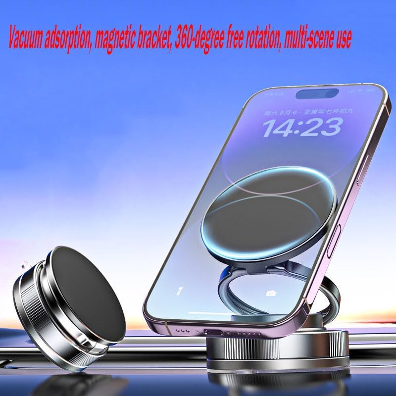 Vacuum Magnetic Suction Phone Holder,Doubled Sided Universal Cellphone Holder Stand for Car/Home/Smooth Surface/Mirror/Glass Foldable and Retractable Vacuum Magnetic Suction Phone Mount Bracket (B) – Enhanced Compatibility and Speed