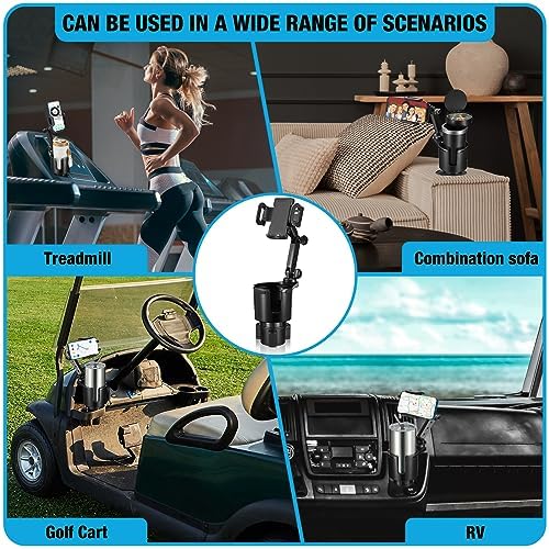 Universal 2-in-1 Cup Holder Phone Mount with Long Arm – 360° Rotatable Design for Hands-Free Use in Your Car, Compatible with All Smartphones – Enhanced Stability and Convenience for Safe Driving