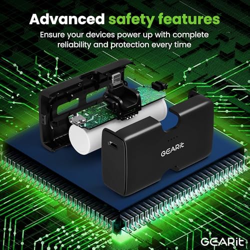 Ultra-Portable 5000 m Ah Power Bank – Dual Output Mini Charger with Integrated USB-C & Lightning Connectors for Effortless Charging of i Phone 15/16 & Android Devices – High-Speed Power Delivery, LED Indicator, and Kickstand for Travel Efficiency