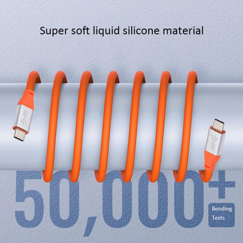 CY Cable USB4.0 20 Gbps Ultra Soft Flexible Cord – 100 W High-Speed Male to Male USB3.2 Cable for i Phone 15, i Pad Pro, and Laptops – 8 K Video Output & Enhanced Durability, Perfect for Streaming and Fast Charging