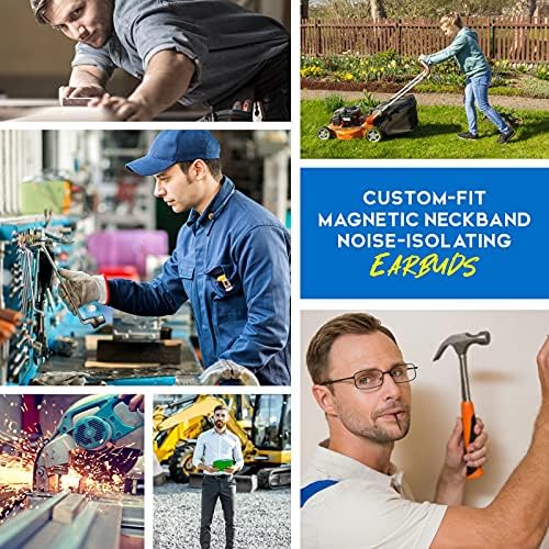 MIPEACE Ergonomic Bluetooth Noise Isolation Neckband Headphones – 29 d B Active Noise Reduction Wireless Earbuds with Magnetic Custom Fit, IPX4 Sweatproof Design, 13+ Hours Playtime, Built-in Mic for Seamless Hands-Free Control, Ideal for Workouts and Daily Use