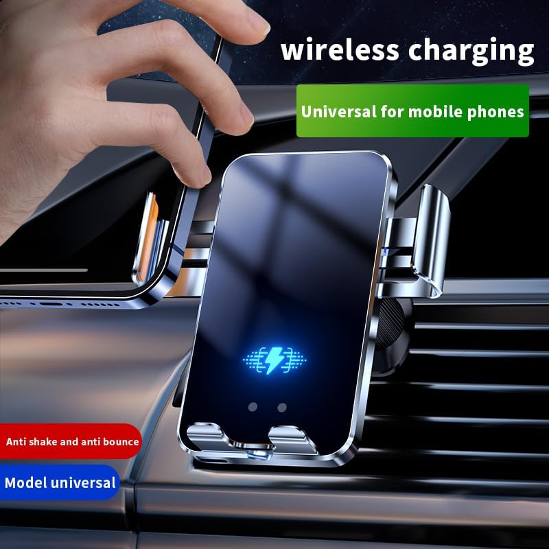 15 W Fast Wireless Car Charger Mount with Auto Clamping – Smart Charging Solution for i Phone 16/15/14/13/12 Pro Max & Samsung Galaxy S24/S23/S22 – Versatile 2-in-1 Design for Safe Driving & Convenient Navigation – Adjustable Viewing Angle – Qi-Compatible for Optimal Performance – Ideal for Any Phone Case Under 6 mm Thickness – Built-in Battery for Wireless Operation Up to 500 Uses – Tangle-Free Experience for Effortless Connectivity and Safety on the Road