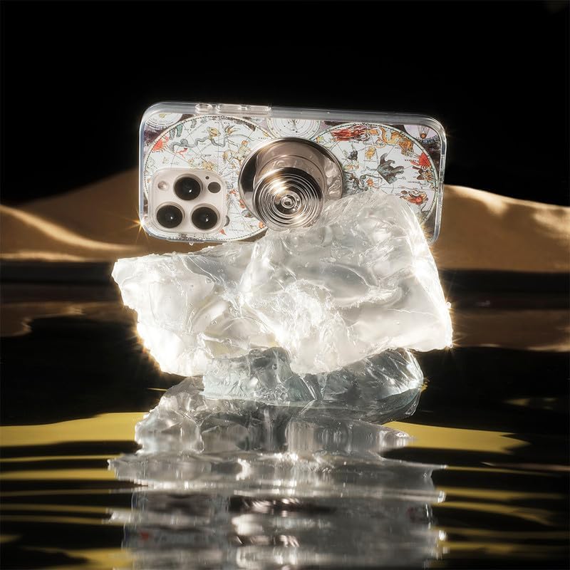 Mag Safe Pop Grip by Pop Sockets – Premium Magnetic Phone Holder & Stand with Customizable Ripple Chrome Top for i Phone Cases, Perfect for Effortless Hands-Free Viewing, Seamless Wireless Charging, and Ultimate Stability in Style