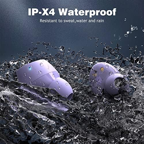 Elevate Your Audio Experience with Stylish Purple 5.2 Bluetooth True Wireless Earbuds – Seamlessly Compatible with Apple i Phone 16, 15 Pro Max & Samsung Galaxy S24 – Enhanced Touch Control for Effortless Playback, Noise Cancellation for Immersive Sound, and Built-in Microphone for Clear Hands-Free Calls – Perfect for On-the-Go Listening, Workouts, and Daily Routines