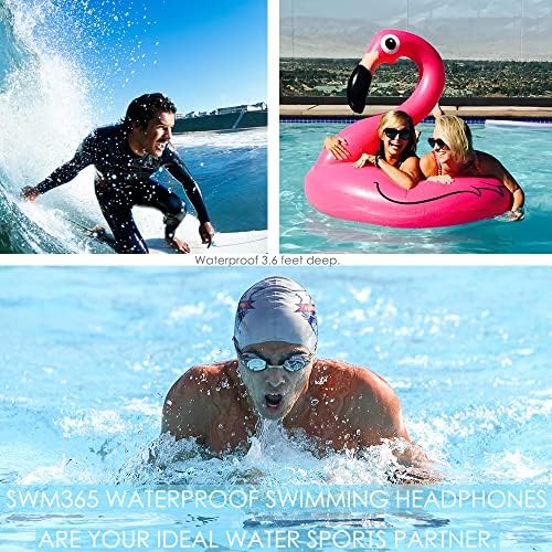 Sleek Black IPX8 Waterproof Earbuds – 15-Inch Tangle-Free Cord for Swimming, Snorkeling & Showering – Superior Comfort & Crystal Clear Sound Quality Underwater Headphones with 3.5 mm Jack for Aquatic Enthusiasts