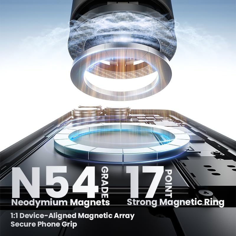 360° Vacuum Magnetic Phone Holder, Suction Cup Phone Mount, Foldable Strong Magnetic Cell Phone Holder for Car/Gym/Mirror/Smooth Surface, Compatible with Magsafe iPhone – Enhanced Compatibility and Speed