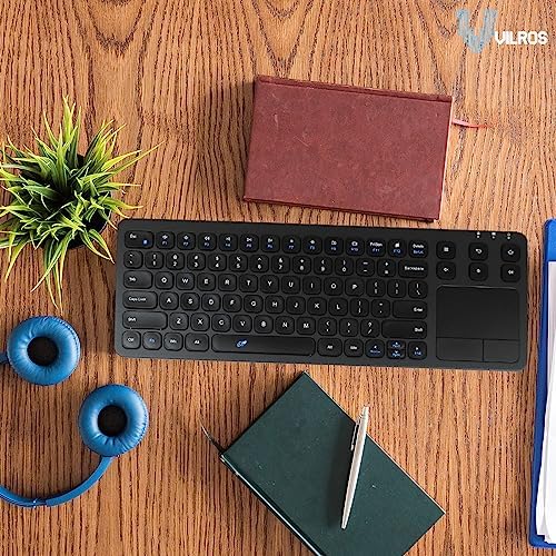 Vilros 2.4 G Wireless & Wired Touch Keyboard with Integrated Touchpad – Ultimate Compatibility for Raspberry Pi and Beyond, Effortless Navigation and Ergonomic Comfort for Work and Play