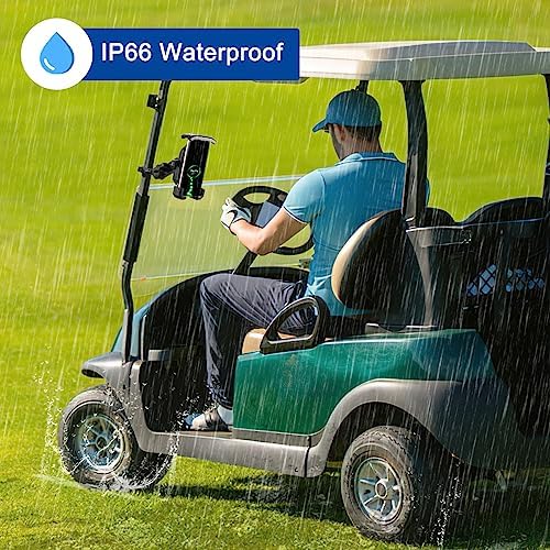 Roykaw Golf Cart Phone Mount Holder: Qi 15 W Wireless & Type C 20 W Fast Charging for i Phone, Galaxy, Google Pixel, Motorola – Adjustable One-Click Lock Cradle for 4.0″-6.8″ Phones – Ultimate Convenience for Golf Enthusiasts with Enhanced Durability and Accessibility