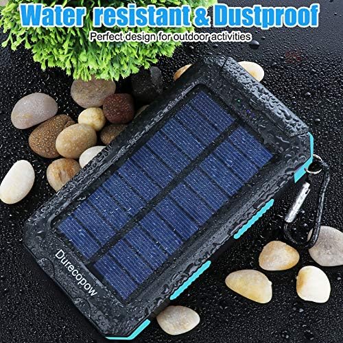 High-Capacity 20,000 m Ah Waterproof Solar Charger Power Bank for Outdoor Adventures – Dual USB-C Fast Charging with Built-in LED Flashlight and Compass (Orange) for Ultimate Portability and Reliability