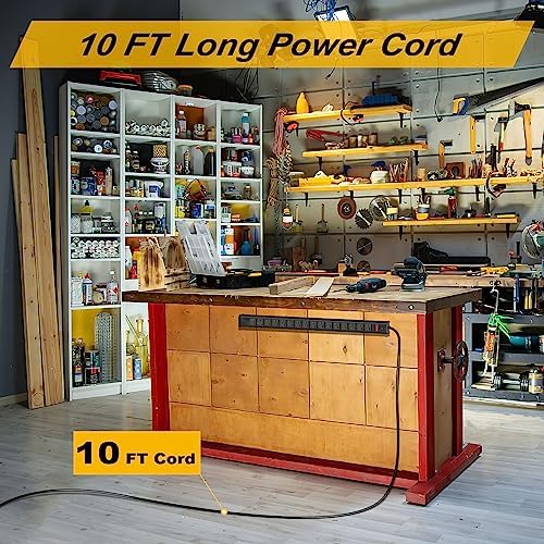 Maximize Workspace Efficiency with the 16 Outlet Heavy-Duty Power Strip – Metal Wall Mount Surge Protector, 10 FT Cord for Industrial Use – ETL Certified for Safety, Versatile Connectivity, and Robust Performance