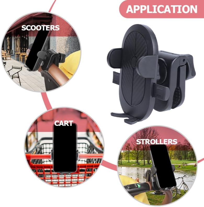 Premium Wear-Resistant Stroller and Bike Phone Mount – Versatile Trolley Holder for Secure Device Accessibility and Optimal Viewing in Sleek Black – Perfect for Active Lifestyles and Effortless Hands-Free Navigation