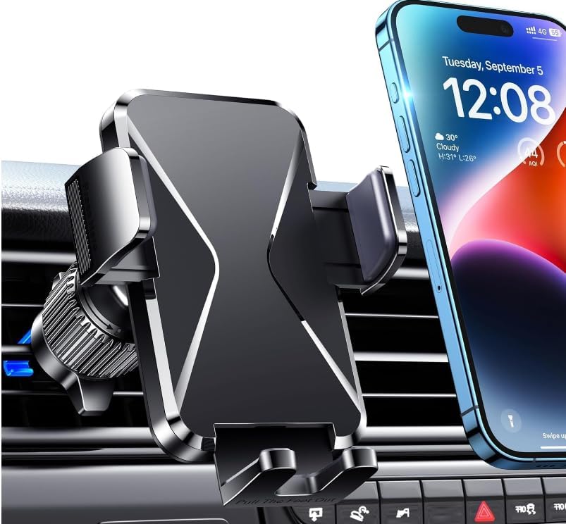 Military-Grade Suction Car Phone Holder – 3-in-1 Versatile Mount for Dashboard, Windshield & Air Vent – Universal Fit for i Phone & Android – Enhanced Stability with 360-Degree Rotation for Safe Navigation & Hands-Free Use