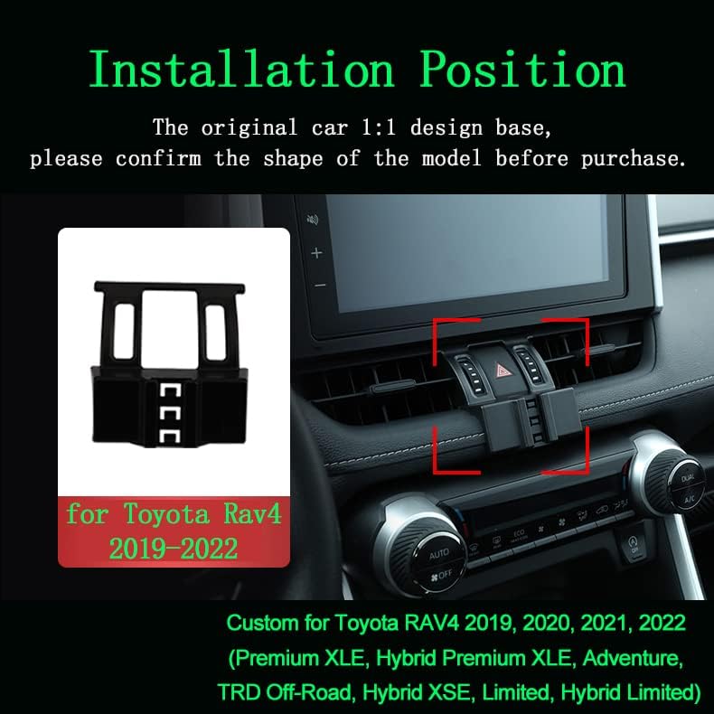 Custom Wireless Car Charger Phone Mount for Toyota RAV4 (2019-2022) – Fast Charging Holder for i Phone & Samsung – Sleek Silver Design for Ultimate Convenience and Safety on the Go