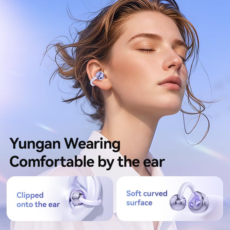 Revolutionary Open Ear Sport Earbuds with Smart LED Charging Case – Bluetooth 5.4 Wireless Headphones for Ultimate Comfort and Connectivity – Touch-Control Design in Trendy Medium Purple – Ideal for Running, Fitness, and Everyday Activities – Stay Aware and Engaged While Enjoying Your Favorite Music