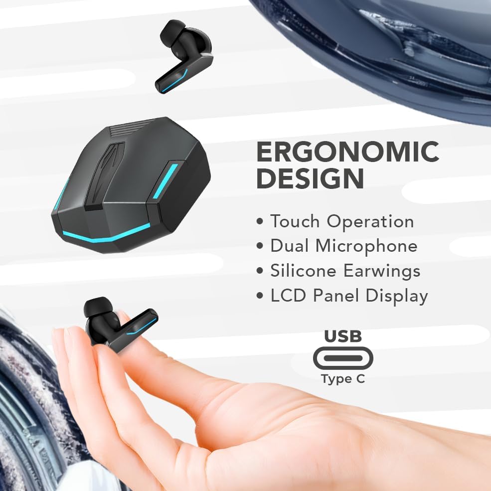 Revolutionize Your Gaming with My Joy Cool Wireless Earbuds – Premium Bluetooth Earphones Featuring Advanced Active Noise Cancelling, Ergonomic Comfort for Long Sessions, Enhanced Sound Quality, and Unmatched Battery Life in Sleek Black Design for Gamers Seeking the Ultimate Audio Experience
