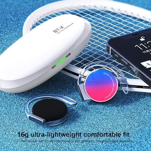 Revolutionary Open Ear Bluetooth Headphones V5.3 – Lightweight Sports Earphones with Superior Noise Cancellation, Four-Microphone Clarity, and Unmatched Battery Life for Active Individuals and Effortless Device Pairing