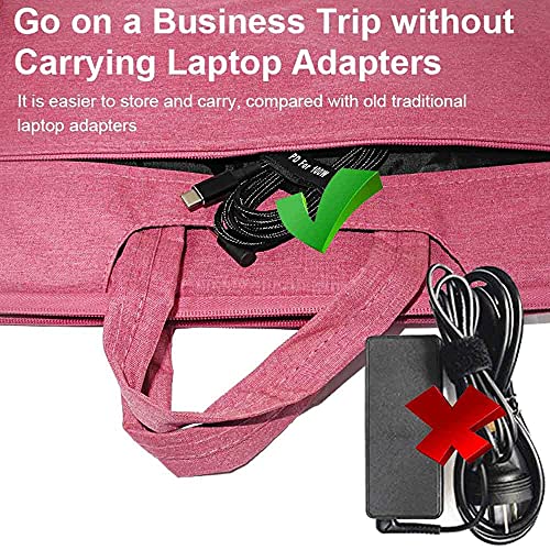 USB-C to 5.5 mm Right Angle Adapter Cable – 6.5 ft Braided Converter for Rapid Charging of Lenovo, Toshiba & Asus Laptops | 100 W Power Delivery Compatibility | Durable & Tangle-Free Design for Efficient Power Supply | Ideal for Office, Travel, & Home Use | Supports 30 W, 45 W, 65 W, 90 W AC Adapters | Lightweight & Portable USB Type-C Charging Solution for Seamless Connectivity