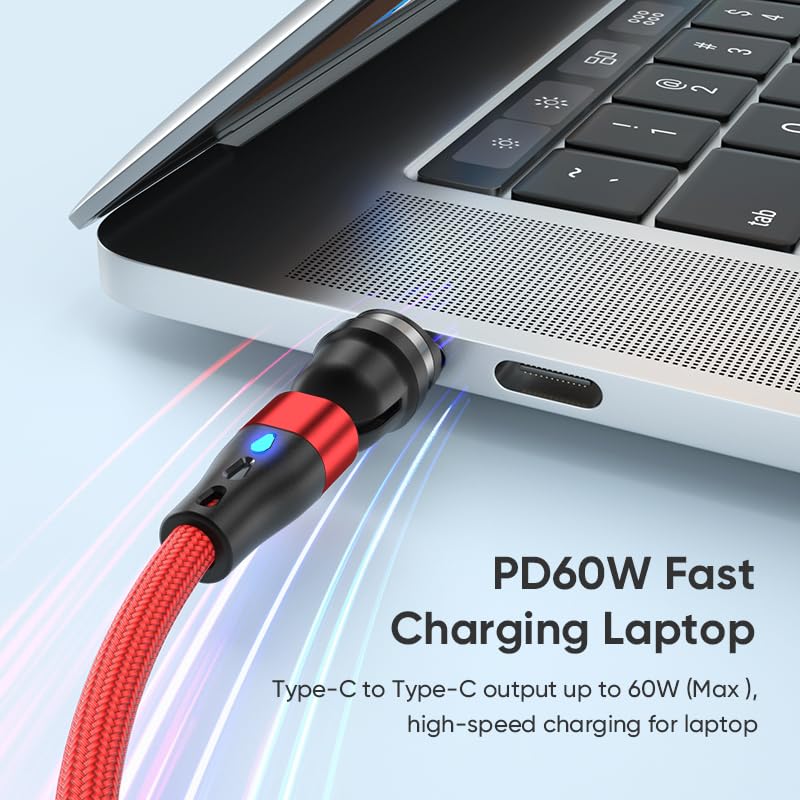 Magnetic 60 W USB C Cable Duo – Fast Charging & Data Transfer for i Phone, Android, i Pad, Samsung, Pixel & Mac Book – 6.6 ft Convenience & Enhanced Compatibility for All Devices