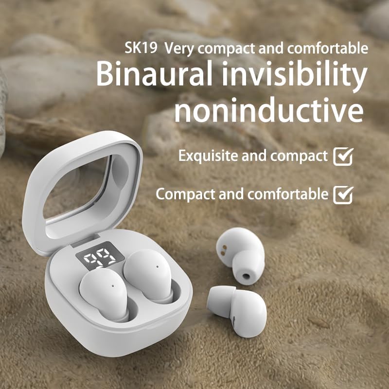 Invisible Mini Bluetooth 5.3 Earbuds for Small Ears – 24-Hour Battery Life, Advanced Noise Cancellation, and Perfectly Crafted for Comfort During Work and Sleep – Seamless Connectivity for an Uninterrupted Listening Experience